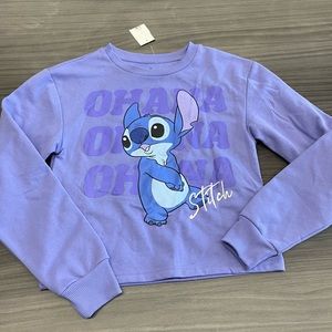 Disney Stitch NWT Crop Sweatshirt purple 💜
